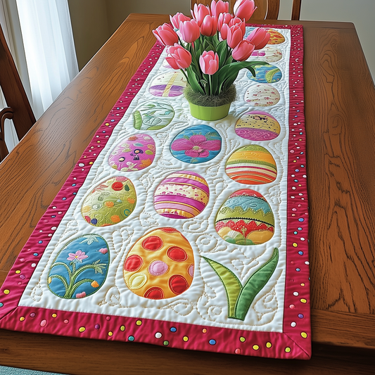 Colorburst Easter Eggs Quilted Table Runner GFTONL2534