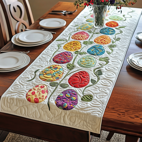 Colorburst Easter Eggs Quilted Table Runner GFTONL2539