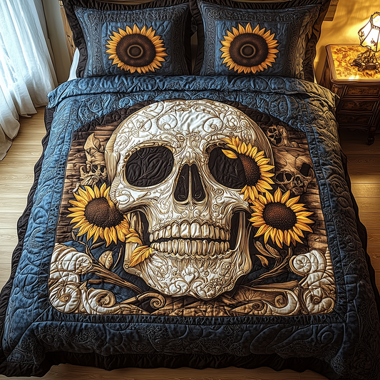 Skull 3-Piece Quilted Bedding Set GFTONL2620