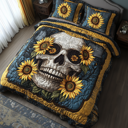 Skull 3-Piece Quilted Bedding Set GFTONL2621