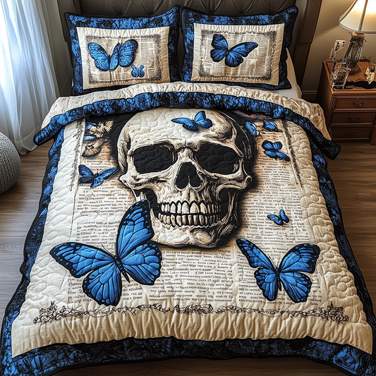 Skull 3-Piece Quilted Bedding Set GFTONL2623