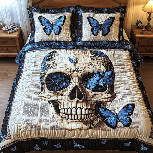 Skull 3-Piece Quilted Bedding Set GFTONL2625