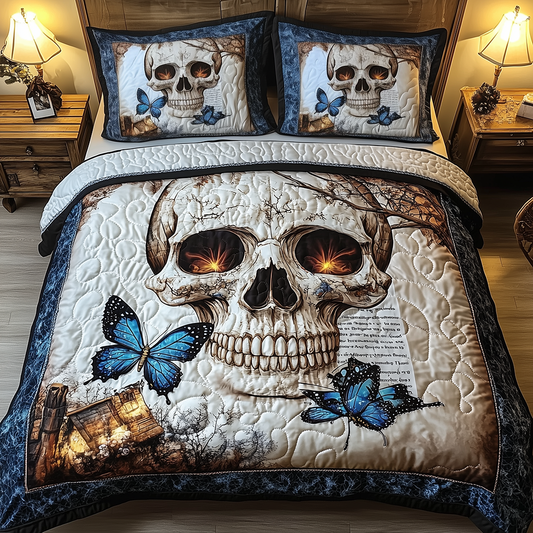 Skull 3-Piece Quilted Bedding Set GFTONL2627