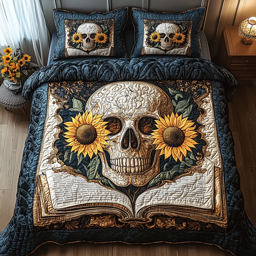 Skull 3-Piece Quilted Bedding Set GFTONL2630