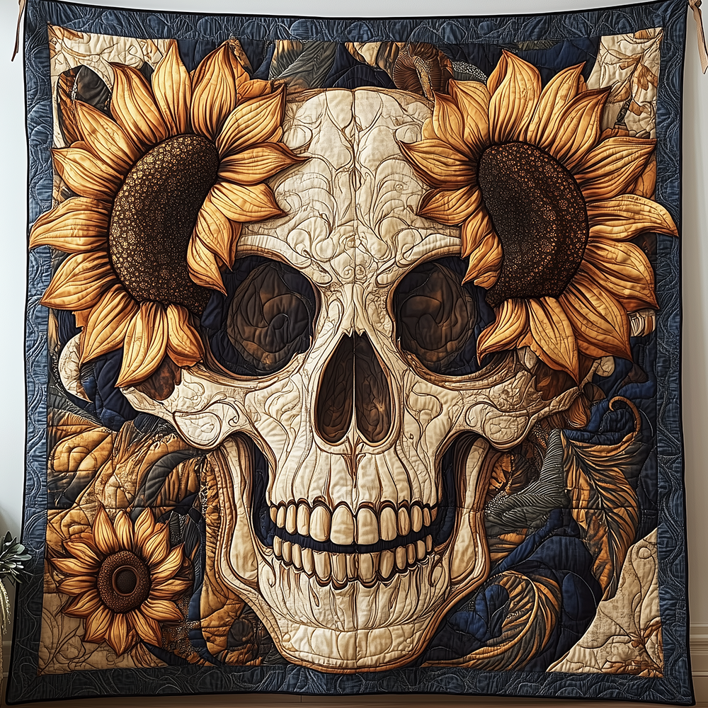 Artistic Skull Quilted Blanket GFTONL2648