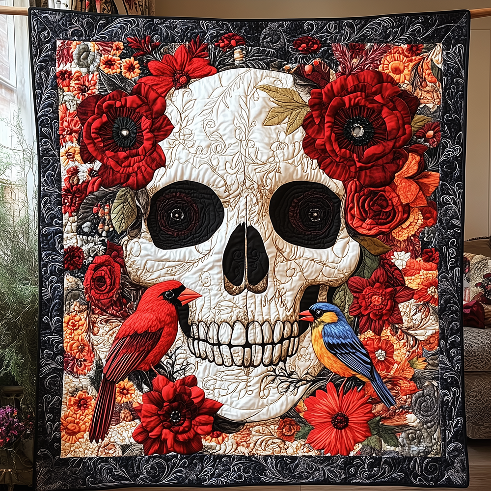 Artistic Skull Quilted Blanket GFTONL2649