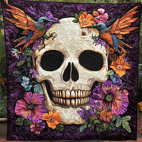 Artistic Skull Quilted Blanket GFTONL2653