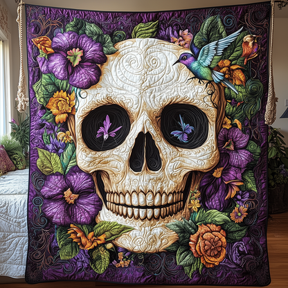 Artistic Skull Quilted Blanket GFTONL2654