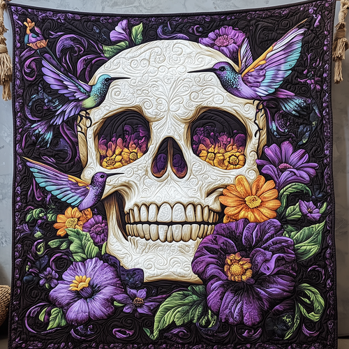 Artistic Skull Quilted Blanket GFTONL2656