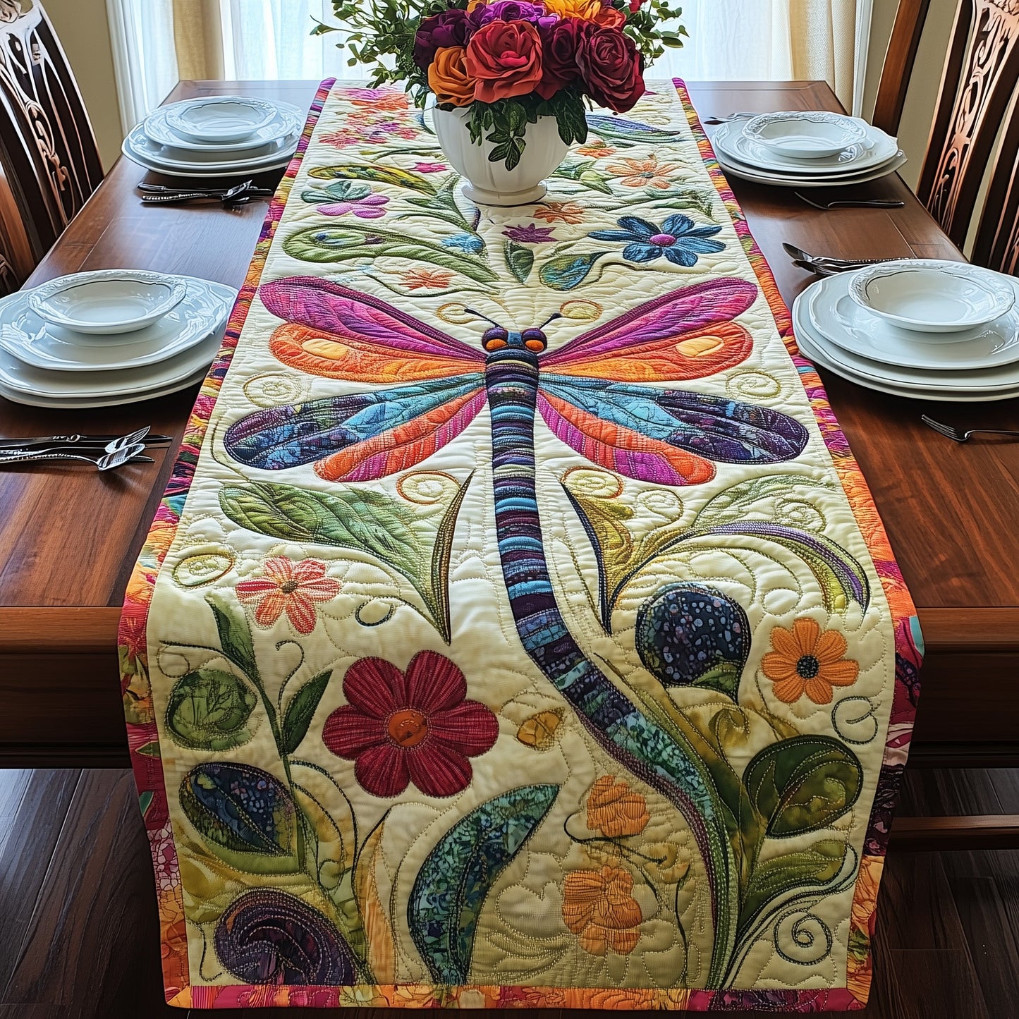 Dragonfly Quilted Table Runner GFTONL2765