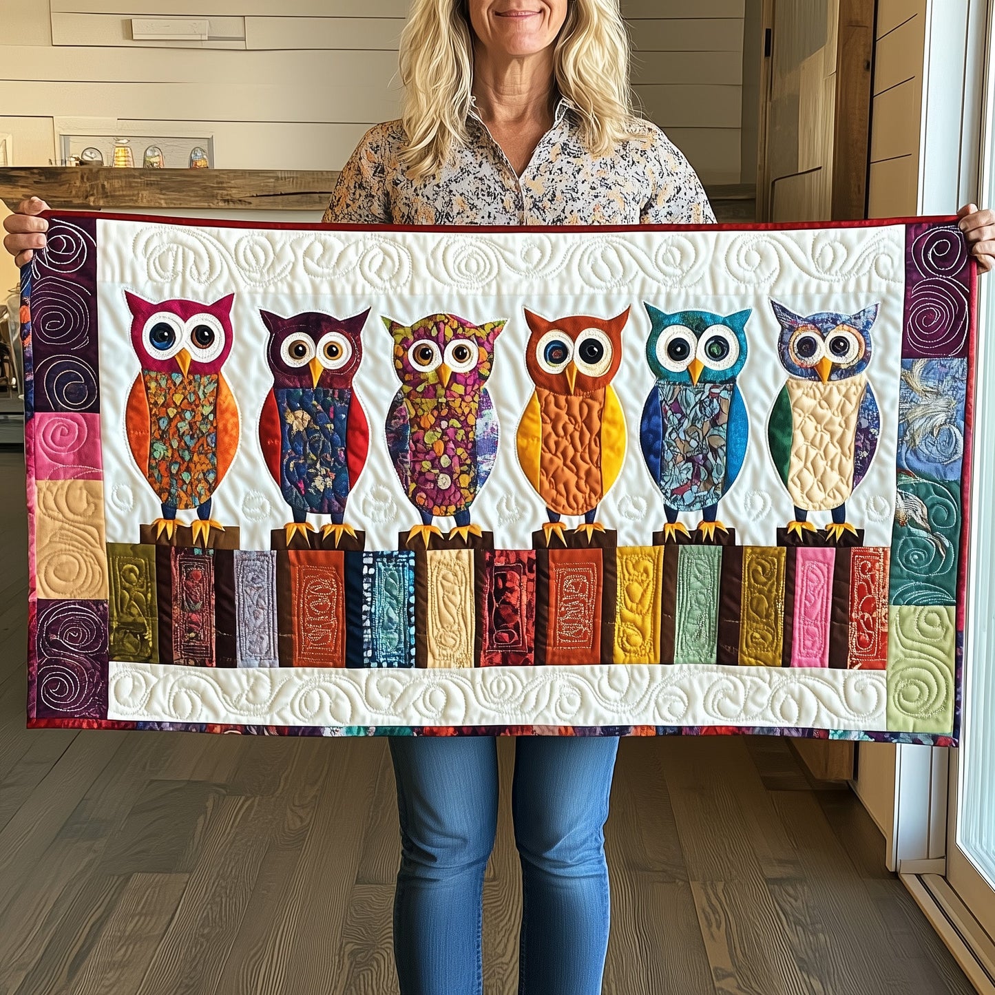 Owl Squad Quilted Table Runner GFTONL2775