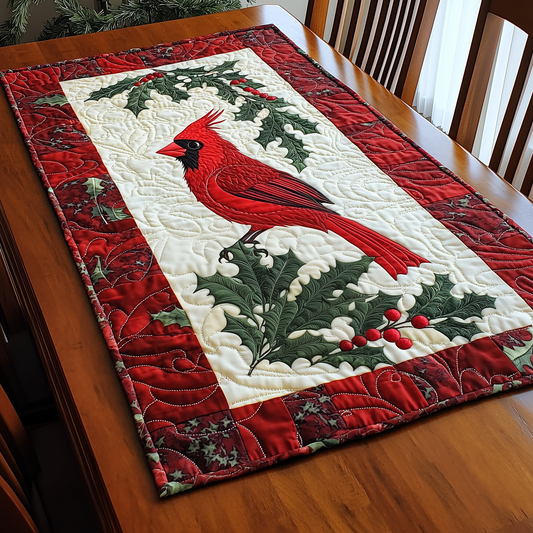 Holly Cardinal Quilted Table Runner GFTONL350