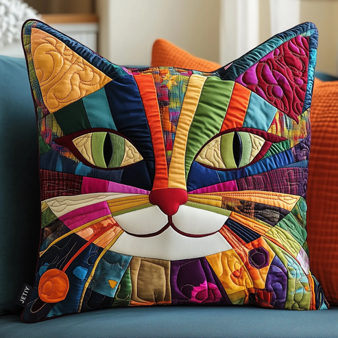 Funky Cat Quilted Pillow Case GFTONL537