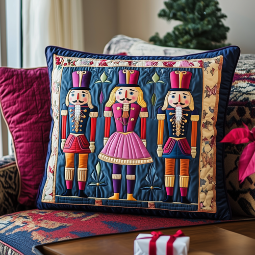 Cheerful Nutcracker Quilted Pillow Case GFTONL674