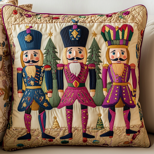 Cheerful Nutcracker Quilted Pillow Case GFTONL680