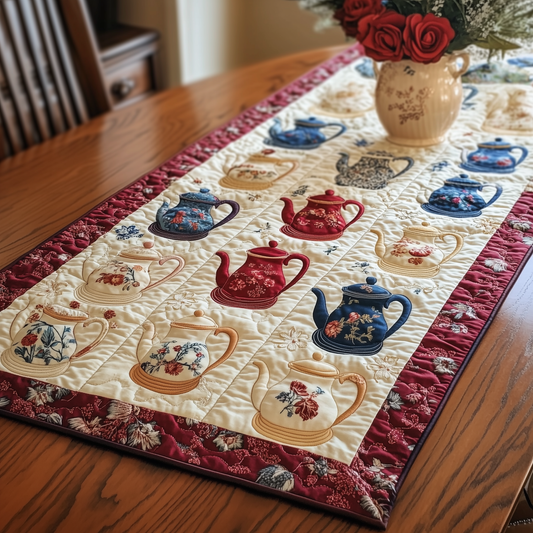 Floral Teapot Quilted Table Runner GFTONL870