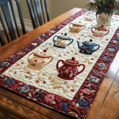 Floral Teapot Quilted Table Runner GFTONL871