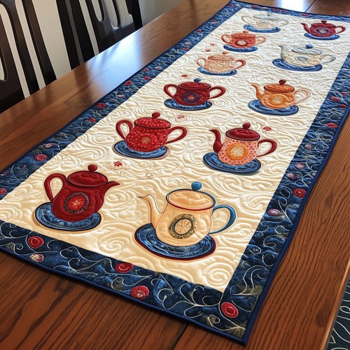 Floral Teapot Quilted Table Runner GFTONL872