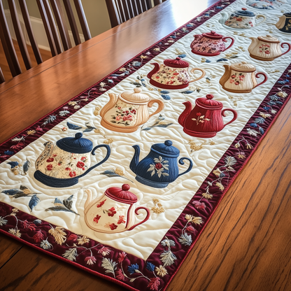 Floral Teapot Quilted Table Runner GFTONL879