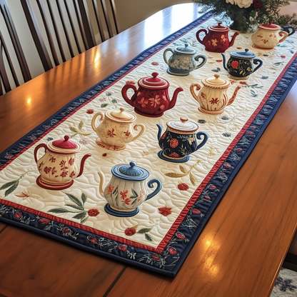 Floral Teapot Quilted Table Runner GFTONL880