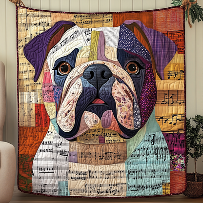 Bulldog Melody Quilted Blanket GFTONL966