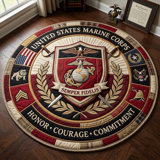 US Marine Corps Quilted Round Mat GFTOPND2163