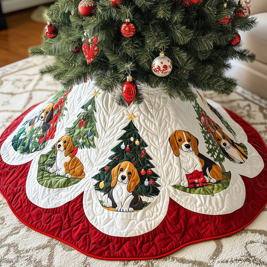 Christmas Beagle Quilted Tree Skirt GFTOTL1015