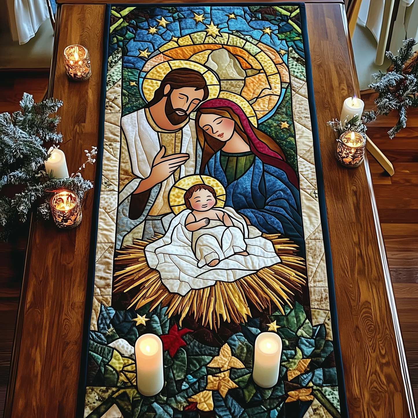 Holy Night Blessings Quilted Table Runner GFTOTL1028