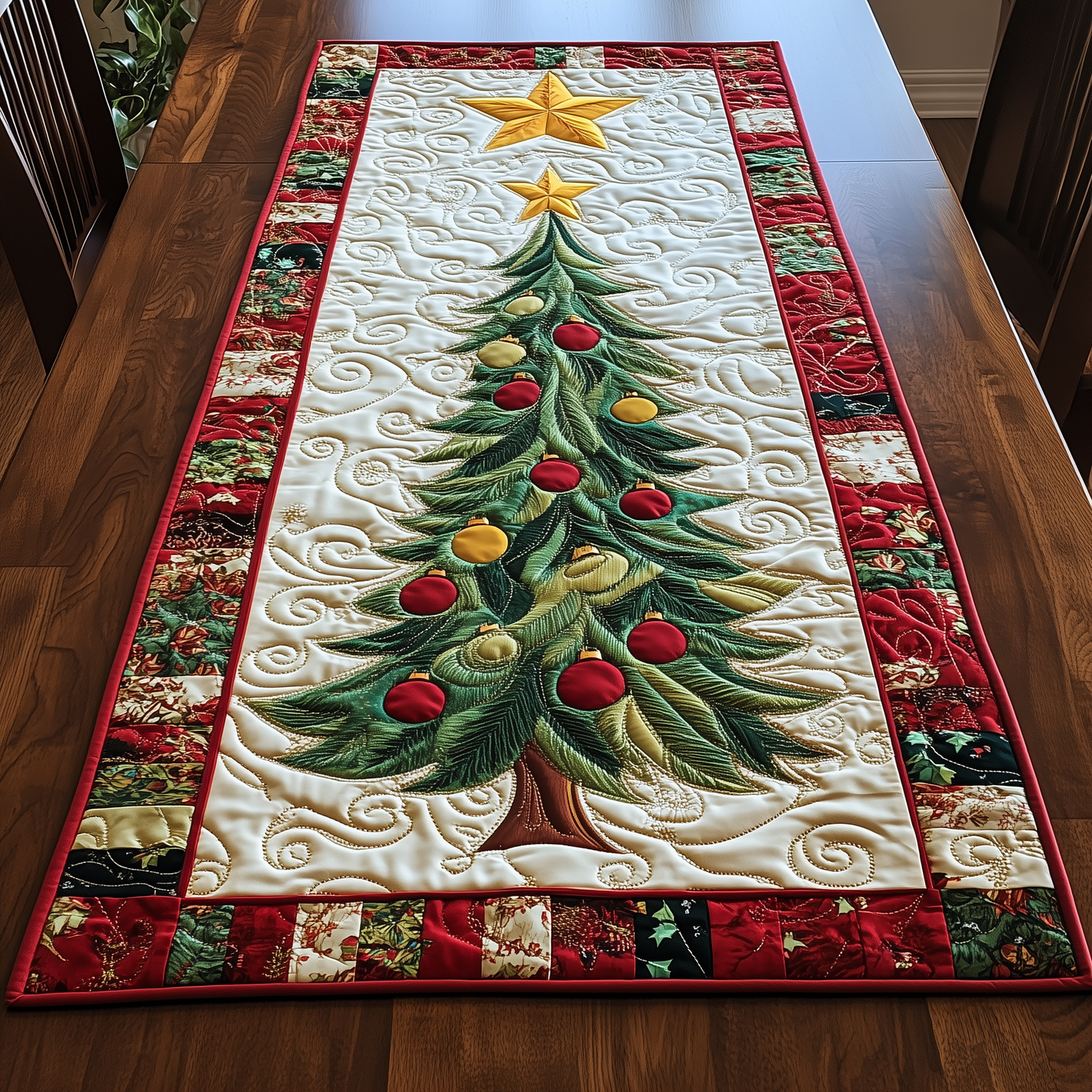 Christmas Tree Quilted Table Runner GFTOTL1104