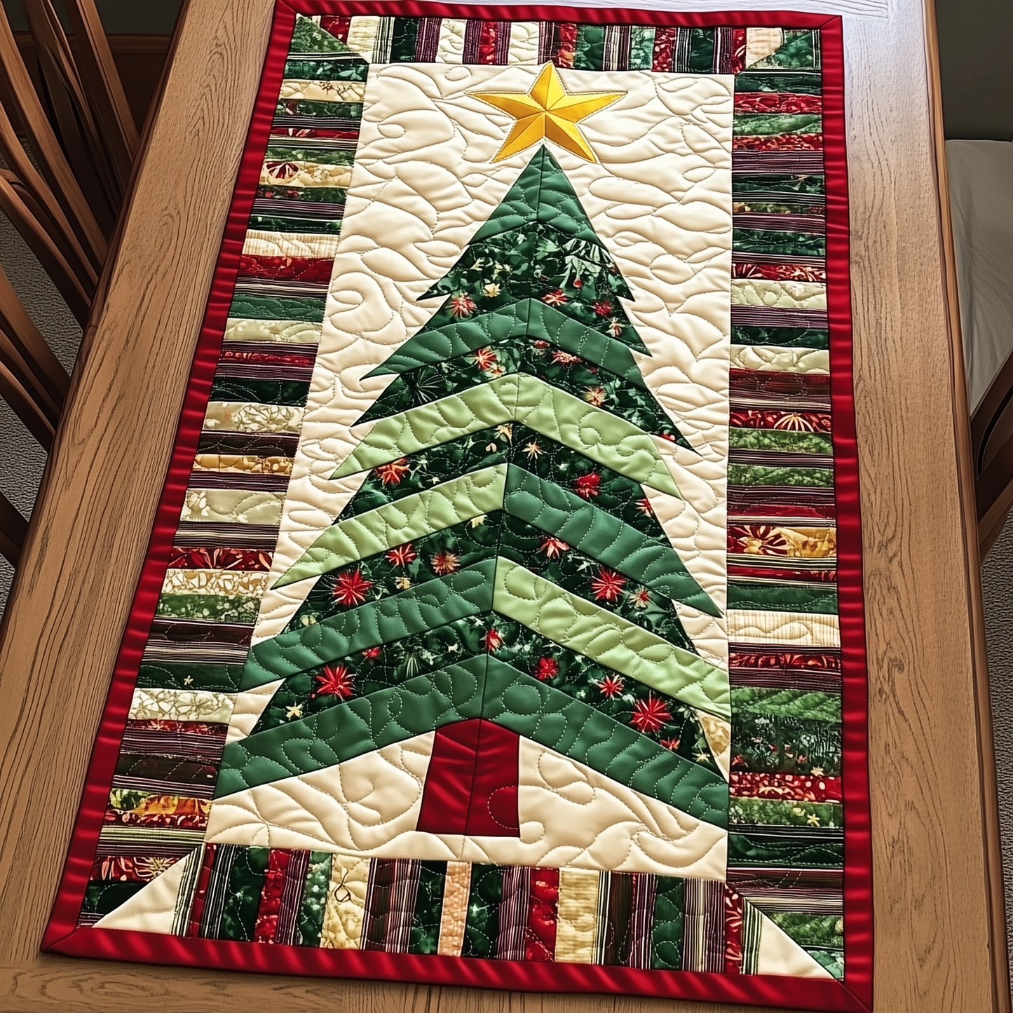 Christmas Tree Quilted Table Runner GFTOTL1107