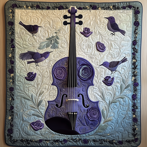 Purple Violin Quilted Blanket GFTOTL1143