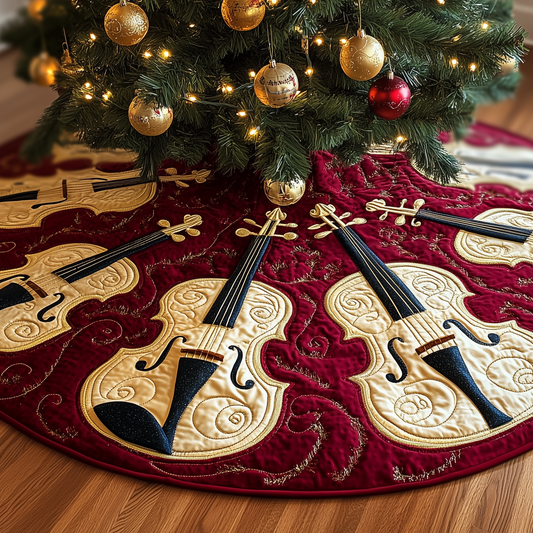 Festive Violins Quilted Tree Skirt GFTOTL1150