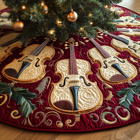 Festive Violins Quilted Tree Skirt GFTOTL1151