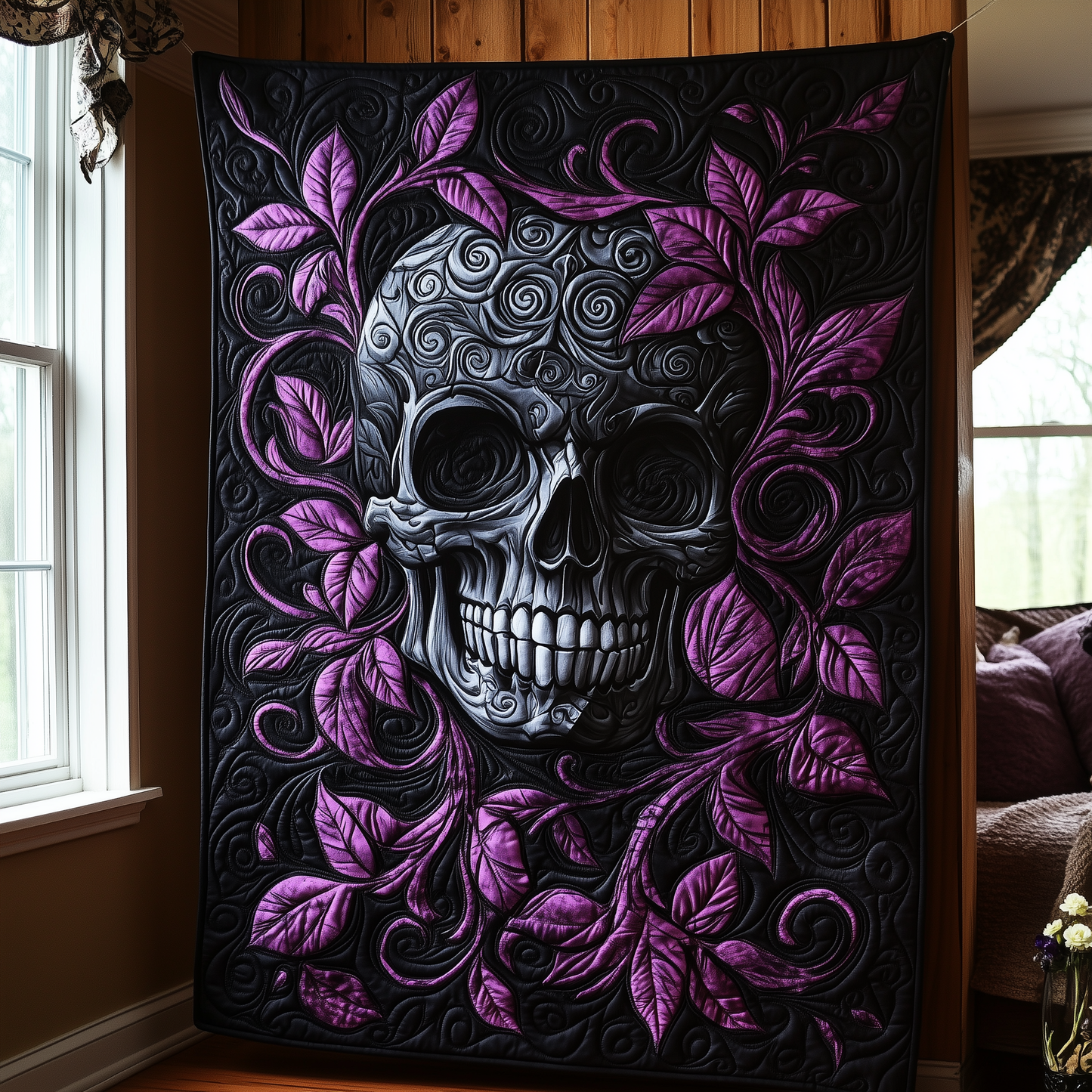 Nightbloom Skull Quilted Blanket GFTOTL1217