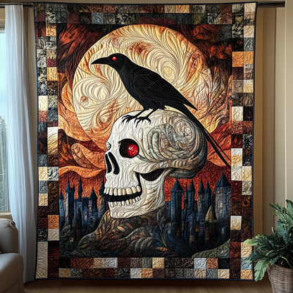 Raven Skull Quilted Blanket GFTOTL1230