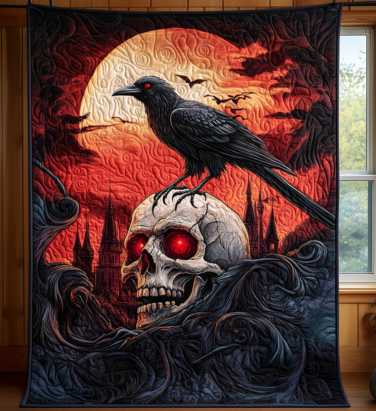 Raven Skull Quilted Blanket GFTOTL1232