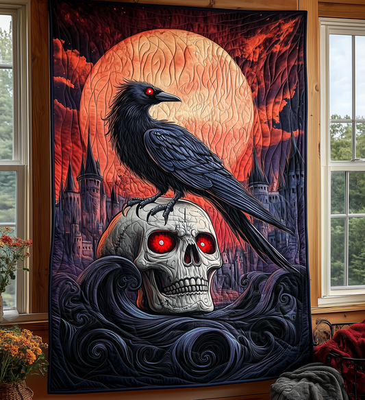 Raven Skull Quilted Blanket GFTOTL1233