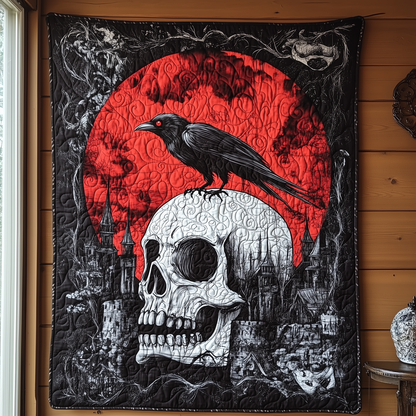 Raven Skull Quilted Blanket GFTOTL1234