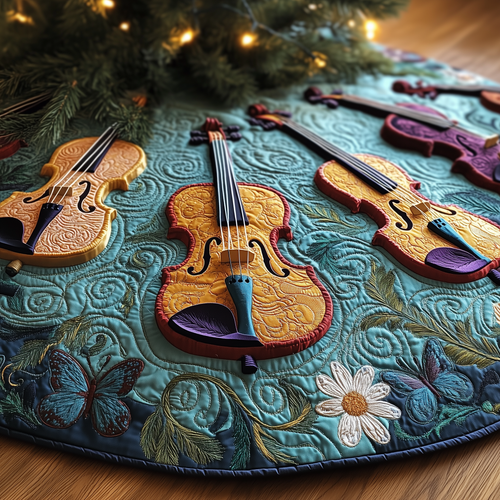 Joyful Violin Quilted Tree Skirt GFTOTL1338