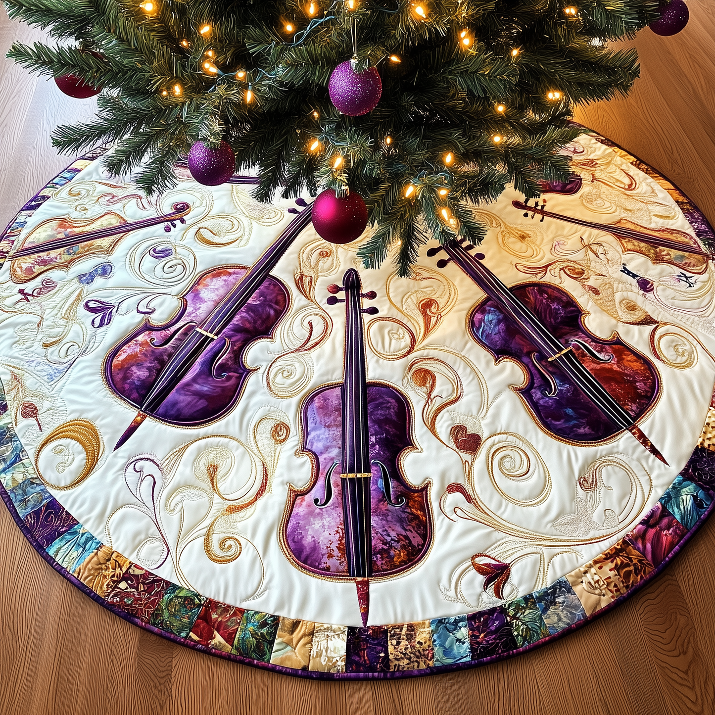 Festive Cello Quilted Tree Skirt GFTOTL1344