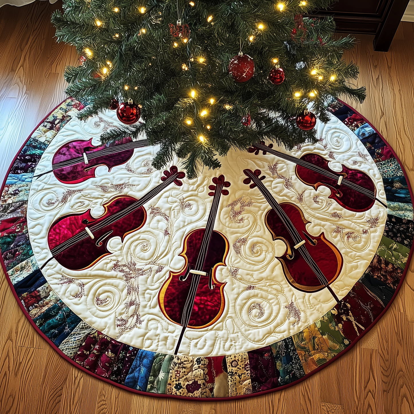 Festive Cello Quilted Tree Skirt GFTOTL1352