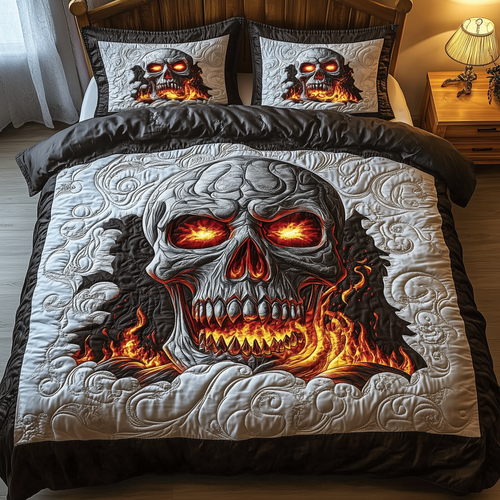 Lava Skull 3-Piece Quilted Bedding Set GFTOTL1411