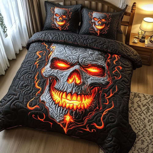 Lava Skull 3-Piece Quilted Bedding Set GFTOTL1413