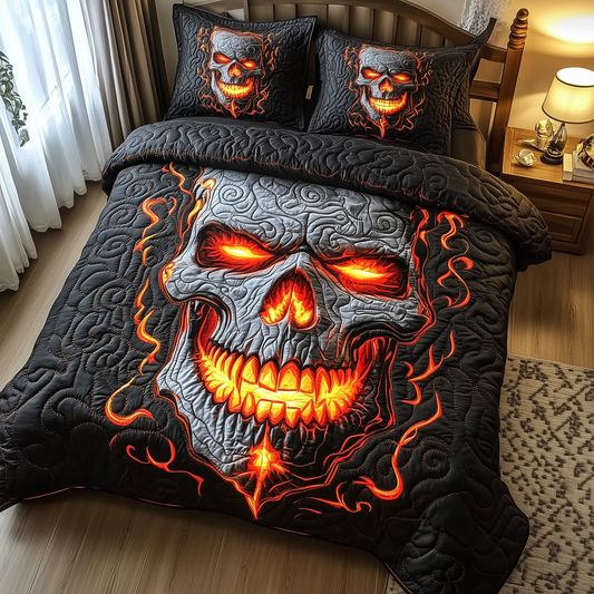 Lava Skull 3-Piece Quilted Bedding Set GFTOTL1413