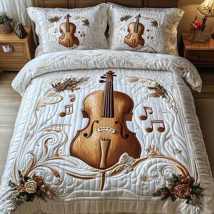 Festive Cello 3-Piece Quilted Bedding Set GFTOTL1465