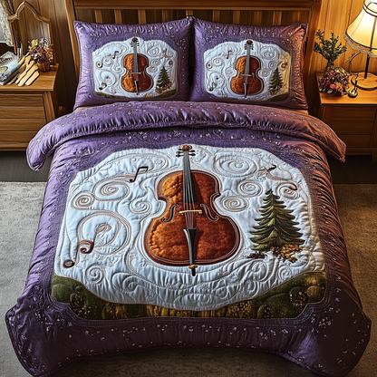 Festive Cello 3-Piece Quilted Bedding Set GFTOTL1467