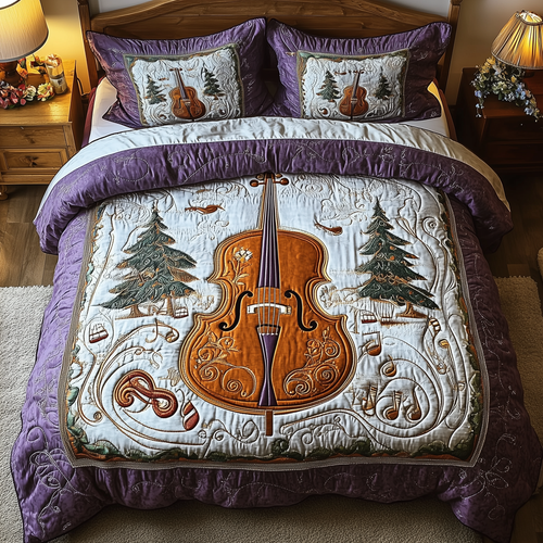 Festive Cello 3-Piece Quilted Bedding Set GFTOTL1468