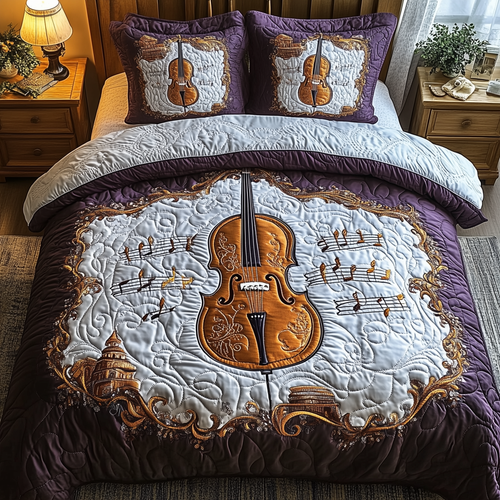 Festive Cello 3-Piece Quilted Bedding Set GFTOTL1469