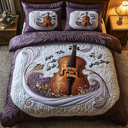 Festive Cello 3-Piece Quilted Bedding Set GFTOTL1470