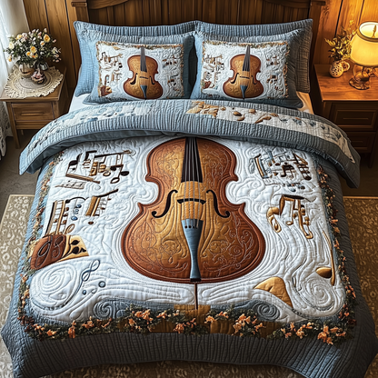 Festive Cello 3-Piece Quilted Bedding Set GFTOTL1471